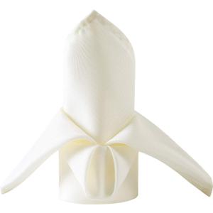 50pcs Polyester Cloth Napkins - 17 x 17 inch Ivory Dinner Washable Napkins with Hemmed Edges for Restaurant/Wedding/Hotel(50,Ivory)