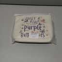 Just Love Purple And Butterflies Makeup Bag Canvas Organizer Zipper Pouch Heart Floral Butterflies Cosmetic Bag Present for Purple Butterfly Lovers Women