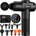 TOLOCO Massage Gun, Deep Tissue Back Massage for Athletes for Pain Relief, Percussion Massager with 10 Massages Heads & Silent Brushless Motor, Mothers Day Gifts, Black