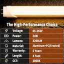Fluorescent Light Bulbs 48 Inch, T8 LED Bulbs 4 Foot Type A+B, 24W 3200LM 3000K Warm White, F32T8 or F40T12 LED 4FT Replacement, Plug and Play or Ballast Bypass, Double or Single End Powered, 2-Pack