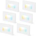 CLOUDY BAY Dimmable Upgraded 3 Color 120V LED Indoor Outdoor Step Lights,3000K/4000K/5000K 3W 100lm,Stair Light,White,6 Pack
