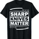 Funny Cooking Gift For Men Women Culinary Chef Knife Lovers T-Shirt (Black, L)