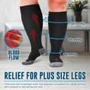 Doctor's Select 3 Pairs Plus Size Compression Socks Wide Calf - | 20-30 mmHg Compression Socks for Women Wide CalfБ Size: 3X-Large