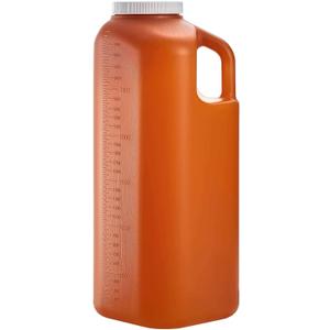 Large Male Urinal with Leak Proof Screw Cap Lid (3000 mL or 101 oz.) (Amber Color)