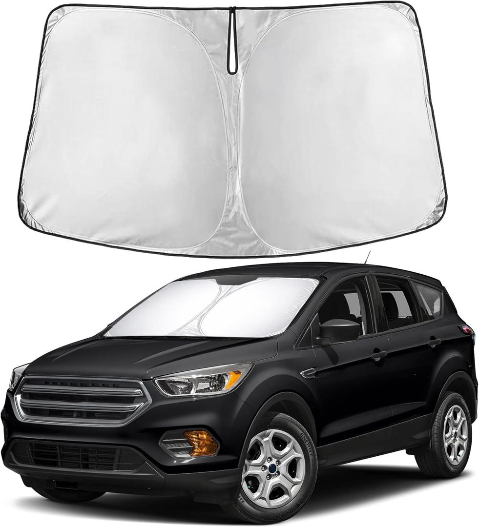 EcoNour Windshield Sunshade Compatible for Ford Escape 2013-2017 2018 2019, Sun Visor for Front Windshield & Window Sun Shade Cover, UV Heat Blocker & Protector, Car Accessories