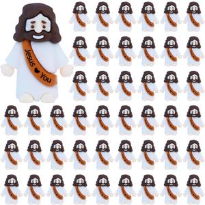 ILHSTY 50 Pcs Little Jesus Figures  Mini Rubber Jesus Toys Jesus Love You for Easter Egg Fillers Egg Hunts Religious Party Favors Gifts Hide and Seek Baptism Gifts Sunday School (Brown) ILHSTY 50 Pcs Little Jesus Figures  Mini Rubber Jesus Toys Jesus Love You for Easter Egg Fillers Egg Hunts Religious Party Favors Gifts Hide and Seek Baptism Gifts Sunday School (Brown)