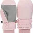 Windproof Insulated Winter Gloves for Thick and Non Slip Toddler Ski Suitable for Skiing Snowboarding (Pink for 3M to 2T)