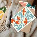 AUDREE Boho Abstract Floral Thank You Cards (20 Pack, 4x6) Thank You Horizontal Card With Adhesive Envelopes & Matching Stickers For Weddings, Baby & Bridal Showers, Any Occasion