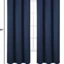 LEMOMO Blackout Curtains 42 x 84 inch/Navy Curtains Set of 2 Panels/Thermal Insulated Room Darkening Bedroom Curtains