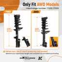 maXpeedingrods AWD Rear Strut for Toyota Highlander 3.3L Base 2004-2007 Lexus RX330 2004-2006 RX350 2007, 172216 172215 Shock Absorbers Struts with Coil Spring Assembly, 2Pcs
