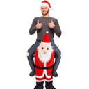 Christmas Santa Claus Costume Shoulder Carry Ride On Me Mascot Costume Fun Dress