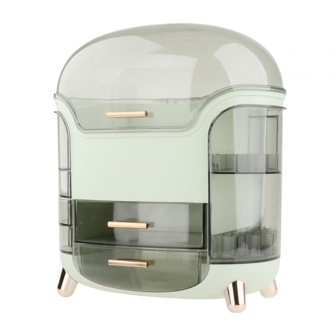 Makeup Organizer Waterproof Cosmetics Storage Box Large Capacity 30x34x20cm, Light Green