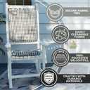 Klear Vu Porch Rocking Chair Cushion Set for Indoor and Outdoor Use, Assembled in The USA, Easy to Clean Stylish Seat and Back Pads with Fabric Ties, 20" x 17" x 2", Gingham Black