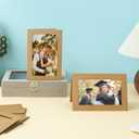Silunkia 60 Packs Brown Photo Frame Cards and Envelopes for 4 x 6 Picture, Paper Picture Frames and Self Seal Envelopes for Birthday Christmas Wedding Invitations Graduations Classroom