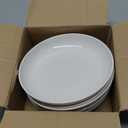 Fasmov Melamine Pasta Bowls, 6 Pack 8 inches 20 Oz Large Salad Serving Bowls, Shallow Salad Bowls, Plastic Dinner Deep Plates, Dishwasher Safe, White