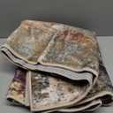 Washable Area Rugs 8'x10' Non-Slip Modern Abstract Soft for Living Room Entryway Bedroom Nursery, Print Pattern, Brown Rust Red Multi