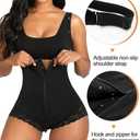 SHAPERX Women's Fajas Colombianas Shapewear Postpartum Tummy Control Body Shaper Butt Lifter Bodysuit (Large, Black)