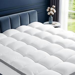 Memory Foam Mattress Topper Queen Size for Back Pain Relief, Extra Soft Pillow Top Mattress Pad,Breathable Mattress Cover for Fluffy Shredded Memory Foam Filled,60x80 in