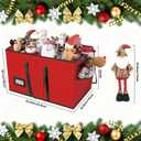 VoMii Large Christmas Figurine Storage Box & Nutcracker Storage Container Up To 8 Holiday Figurines,ornament Decor Organizer Storage Box ,15-Inch Red