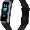 Fitness Tracker with Step Counter/Calories/Stopwatch, Activity Tracker, Health Tracker with Heart Rate Monitor, Sleep Tracker, 1.10''AMOLED Touch Color Screen, Pedometer Watch for Women Men (Black)