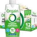 Orgain Organic Nutritional Protein Shake, Vanilla Bean - 16g Grass Fed Whey Protein, Meal Replacement, 20 Vitamins & Minerals, Fruits & Vegetables, Gluten Free, Non-GMO, 11 Fl Oz (12 Pack) (EXP 06/28/26)