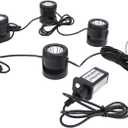 Pond Lights, 4 in 1 Pond Light Warm White 3000K to 3200K LED IP68 Watertight Submersible Submersible Led Lights Fountain Lights with Timer Warm for Fountain Fish Pool Yard Garden (US Plug 110V)