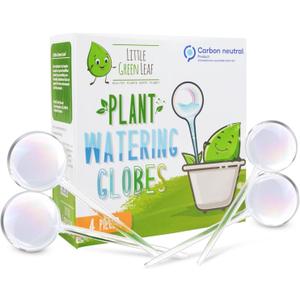 Automatic Plant Watering Globes Self Watering Planter Inserts (Set of 4) | Hands Free Clear Glass Bulbs | Planter Spikes to Support Indoor & Outdoor Plant Health (200ml)