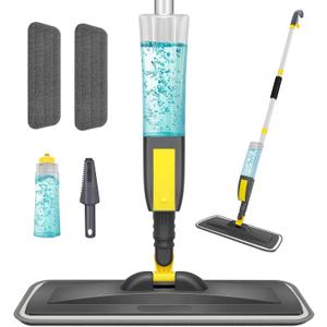NileHome Mops for Floor Cleaning, Spray Mop with 400ml Refillable Bottle and 2 Replacement Pads Dry Wet for Household or Commercial Use Dust Mop for Hardwood Laminate Tile Ceramic