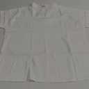 BATHRINS Women's Chiffon V Neck Sleeveless Blouse Tops Office Work Shirts White M