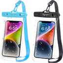 Waterproof Phone Pouch, IPX8 Waterproof Phone Case for iPhone 17/16/15/14 Pro Max, Cell Phone Dry Bag for Beach & Cruise Essentials, Touch Screen, Lanyard Included, 2 Pack (Fits Up to 8.9”)