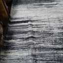  8x10 Area Rug, Washable Rug for Living Room, Non Slip, Soft Low Pile, Modern Abstract Grey Black Rug for Bedroom, Dining Room, Home Office, Indoor Floor Carpet