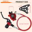 Mini Bike Hydraulic Brake Kit with Rear Caliper Mount Bracket Adapter Compatible with Monster Mega Moto 80cc 105cc MMB80 MMB105 Minibike GMB100 Coleman RB100 Powersports Parts