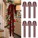 SIMISI RIBBON Burgundy Long Velvet Bows Ornaments for Christmas Tree, Wreath, Garland, Swag, Staircase, Fireplace, Door (15 * 24 inch, 6 Pieces)