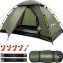 Backpacking Tent for Camping 1 Person Hiking Ultralight Tent for Waterproof Windproof Outdoor Two Doors Tents Easy Quick Setup Lightweight Instant Tents（1 Person）