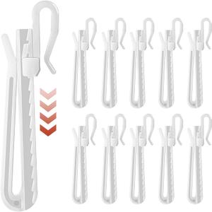 50pcs Plastic Curtain Hooks, Pinch Pleat Curtain Hooks, Drapery Hooks for Pleated Drapes, Adjustable Drapery Pins Curtain Pleat Hooks for Curtain