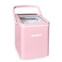 Igloo Portable Ice Maker with Handle & Scoop- Countertop Ice Maker with LED Control Panel & 1.5 Qt Water Tank- Ice Maker Produces 26 Lb Of Ice In 24 Hours With 9 Large or Small Cubes In 7 Minute -Pink