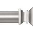 BRIOFOX Silver Curtain Rods for Windows 66 to 120 Inch Adjustable Length 1 Inch Diameter Heavy Duty Window Curtain Rods for Indoor Ourdoors With Classic Square Finials