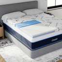 Dual-Layered & Triple-Zoned 3 Inch Memory Foam Mattress Topper for Spine Alignment and Back Pain Relief (King) - Firmer Middle Zone for Alignment - One Layer for Comfort, One for Support