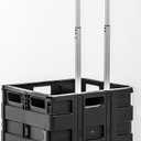 dbest products Quik Cart without Lid Travel Portable Mobile Storage Collapsible Handcart Rolling Utility Heavy Duty, Black
