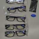 Gaoye 1.5 Professional Reading Glasses for All Day - Computer Readers with Blue Light Protection - B1-5 Pack Light Black