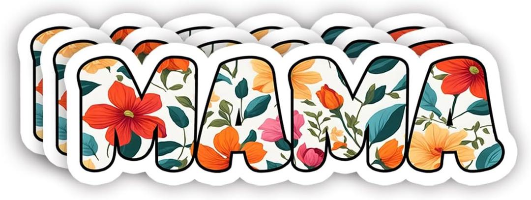 (3Pcs) Mama Sticker Funny Floral Motivational Quotes Inspirational Family Mommy Love Mother's Day Nana Mimi Vinyl Decal for Tumbler Laptop Kindle Water Bottles Books Phone -Size 3x1 Inch