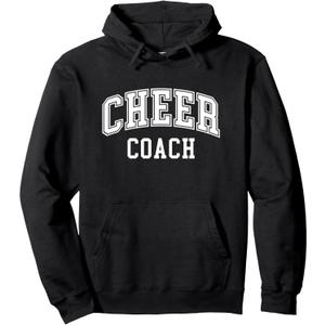 Cheer Coach Cheerleading Instructor Cheerleader Pullover Hoodie, Black, Medium 