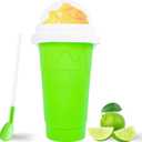 Magic Slushy Maker Squeeze Cup Slushie Maker, Homemade Milk Shake Maker Cooling Cup Squee DIY Birthday Gifts for Kids (Green)