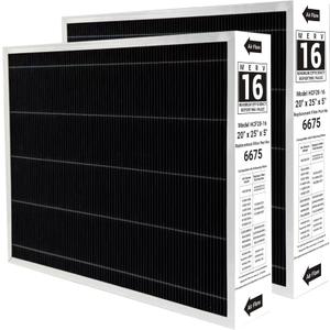 X6675 Merv 16 20x25x5 Furnace Air Filter Compatible with Lennox X6675 and Lennox HCC20-28 HVAC System, Part Number HCF20-16, 2 Pack