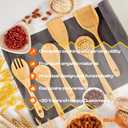 Riveira Brown Bamboo Wooden Cooking Utensils Set of 6 Natural Bamboo Wooden Spoons, Spatula, Non-Toxic, Heat-Resistant, Eco-Friendly