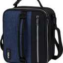 opux Insulated Lunch Box for Men Women Adult, Compact Lunch Bag for Kids Boy Girl Teen, Soft Lunch Cooler Bag for Work School, Leakproof Lunchbox Lunch Pail with Clip-on Buckle, Heather Navy