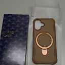 Compatible with iPhone 17 Case with Invisible Magnetic Ring Stand [Compatible with Magnetic] [Military Drop Protection] Shockproof Slim Hard Back Soft Edge Case 6.3 Inch, Khaki