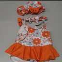 Saeaby Newborn Baby Girl Swimsuit Toddler Ruffle Swimsuit Bikini Tankini Infant Swimwear One Piece Bathing Suits for Girls (18-24 Months, Flower Orange)