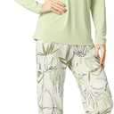 Viscose from Bamboo Women's Pajama Sets Super Soft Long Sleeve Sleepwear Comfy Winter Pjs Sets S-4X (Medium, C-cantaloupe Green)