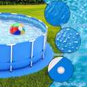 16 x 16 Ft Swimming Pool Ground Cloth Round Swimming Pool Tarpaulin Tarp for Above Ground Swimming Pools Heavy Duty Pool Ground Mat Protector Pad Prevents Punctures